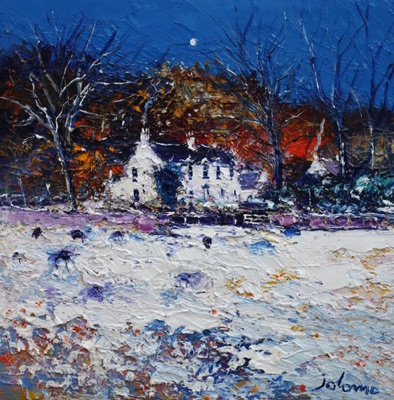 Snow at Rhubodach Bute 16x16